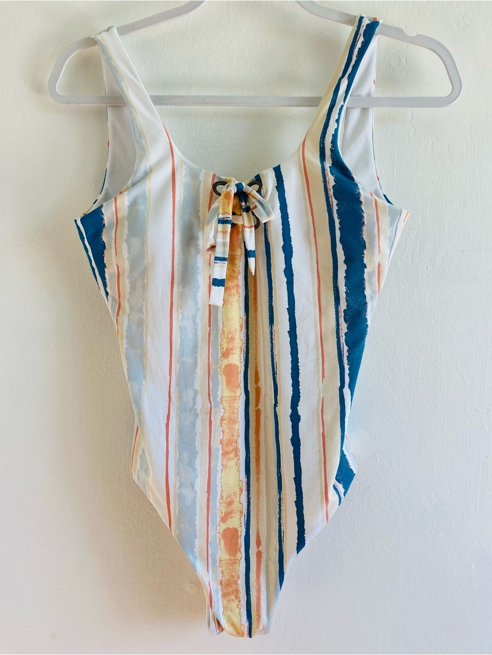 Roxy Beach classics Multi color striped one piece Bathing suit Size S